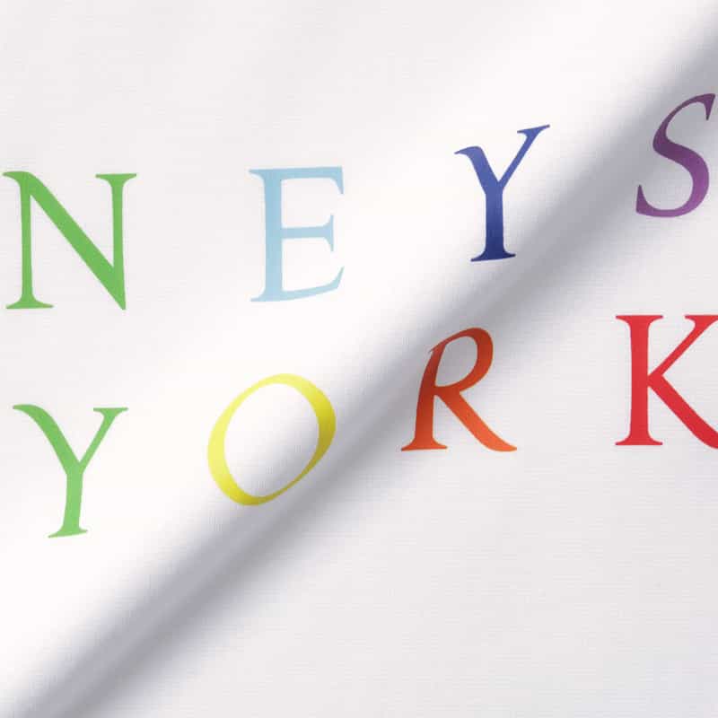 BARNEYS NEW YORK ウォッシャブル マルチカラープリントロゴTシャツ WHITE