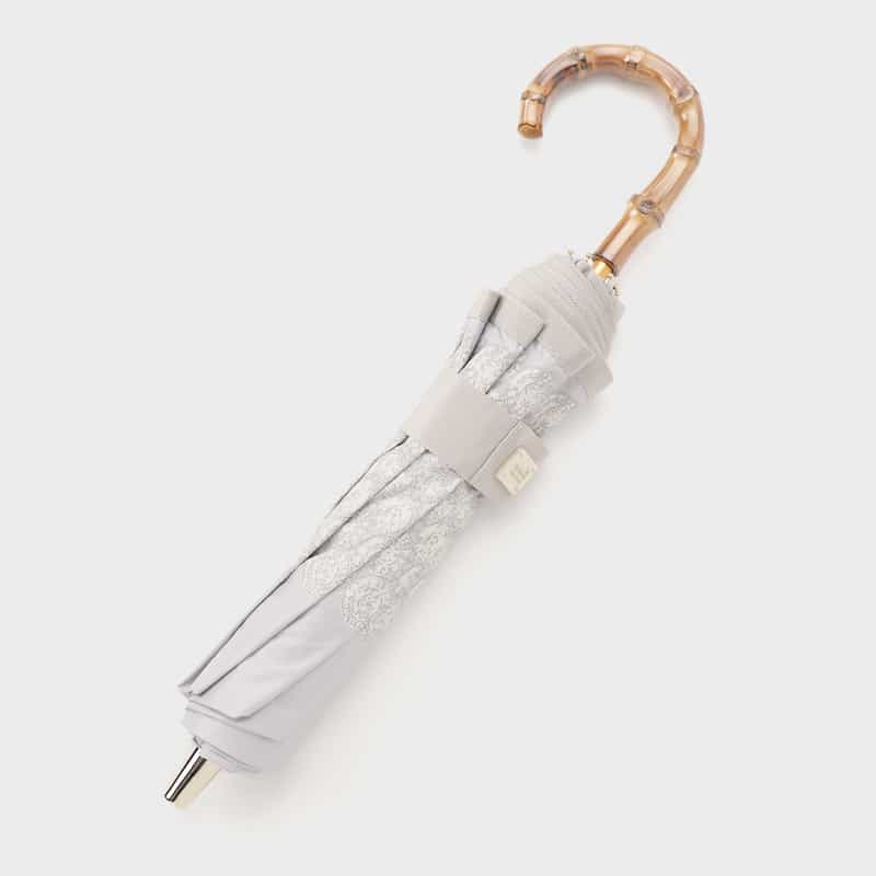 ATHENA NEW YORK ATHENA NEW YORK＜アシーナ ニューヨーク＞ 折り畳み傘（晴雨兼用） “SCARLLET LACE PRI“ LIGHT GRAY