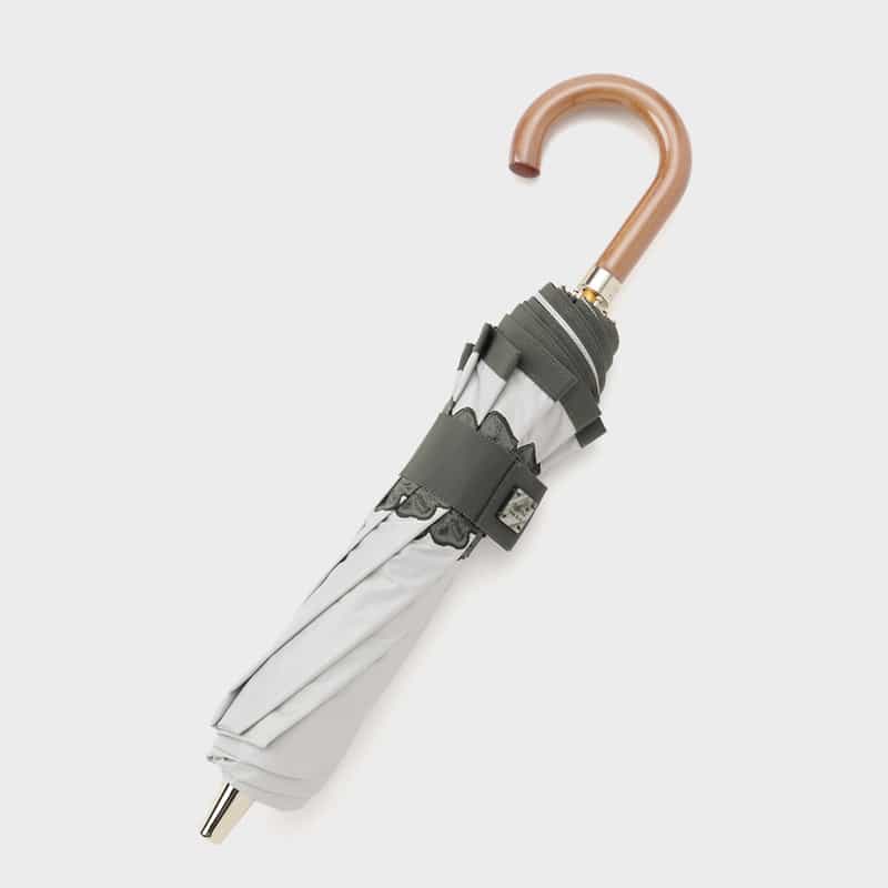 ATHENA NEW YORK ATHENA NEW YORK＜アシーナ ニューヨーク＞ 折り畳み傘（晴雨兼用） “AMANDA LACE“ LIGHT GRAY