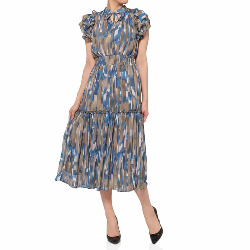 CORCOVADO ＜コルコバード＞ プリントシフォンドレス