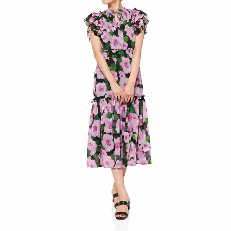 CORCOVADO ＜コルコバード＞ フラワープリントシフォンドレス