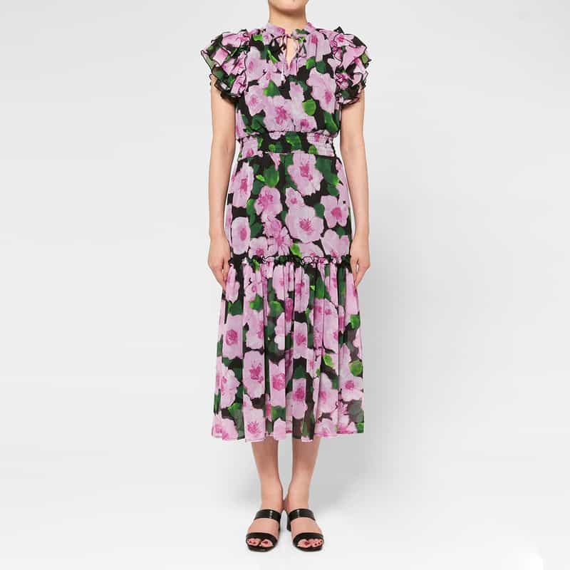 CORCOVADO CORCOVADO ＜コルコバード＞ フラワープリントシフォンドレス MULTI COLOR