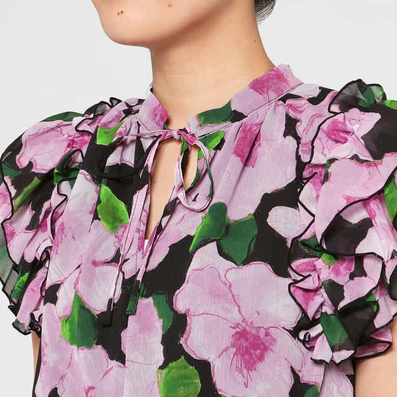 CORCOVADO CORCOVADO ＜コルコバード＞ フラワープリントシフォンドレス MULTI COLOR