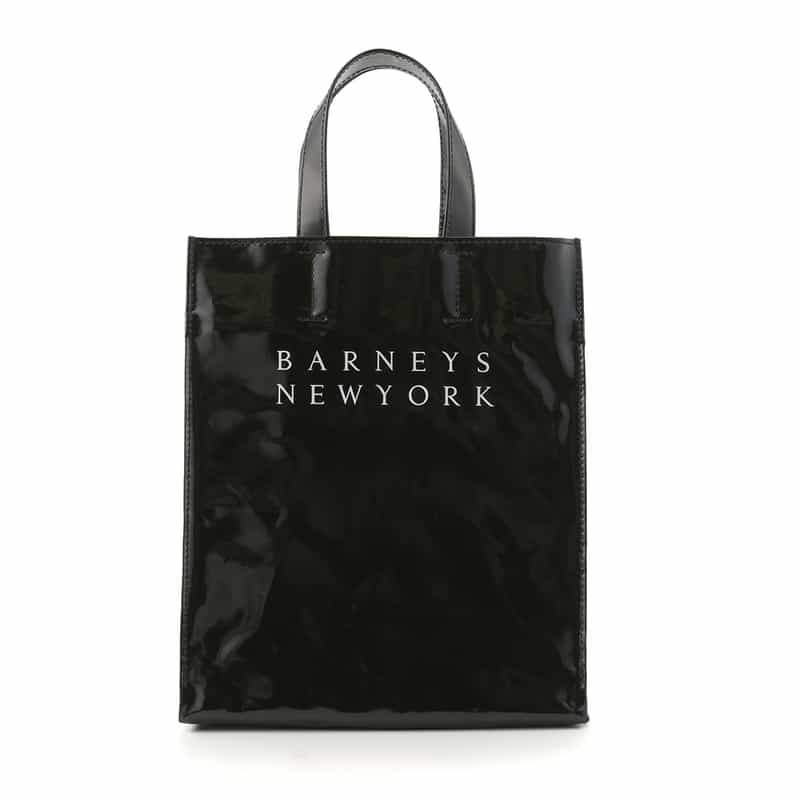 BARNEYS NEW YORK ロゴ入りPVCトートバッグ／無地（M） BLACK
