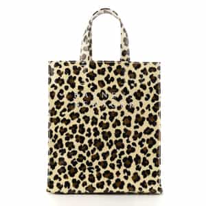 ロゴ入りPVCトートバッグ／レオパード柄（M）