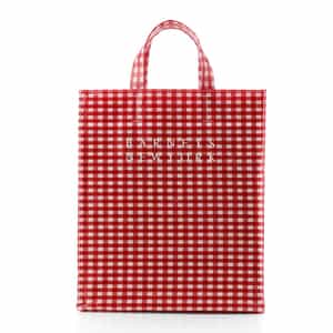 ロゴ入りPVCトートバッグ／ギンガムチェック柄（L）