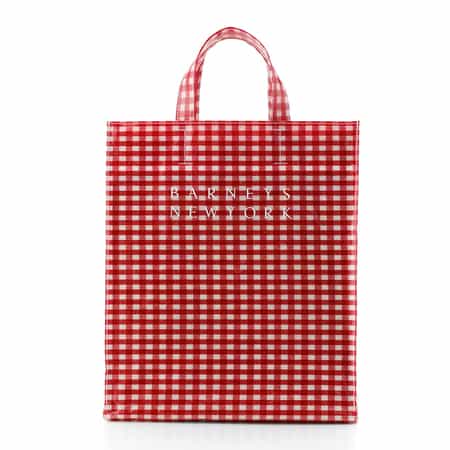 ロゴ入りPVCトートバッグ／ギンガムチェック柄（L）