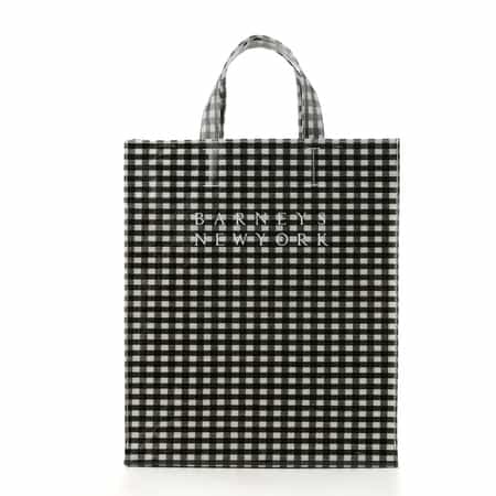 ロゴ入りPVCトートバッグ／ギンガムチェック柄（L）