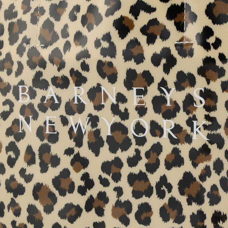 BARNEYS NEW YORK ロゴ入りPVCトートバッグ／レオパード柄（L） BEIGE
