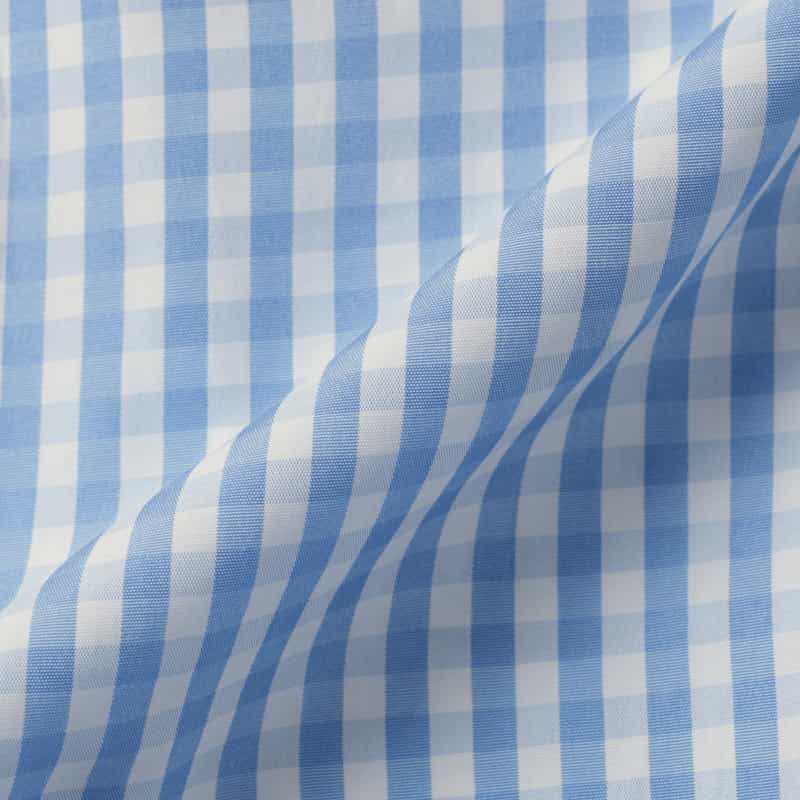 BARNEYS NEW YORK ウォッシャブル シンメトリーギンガムチェック柄スカート LIGHT BLUE