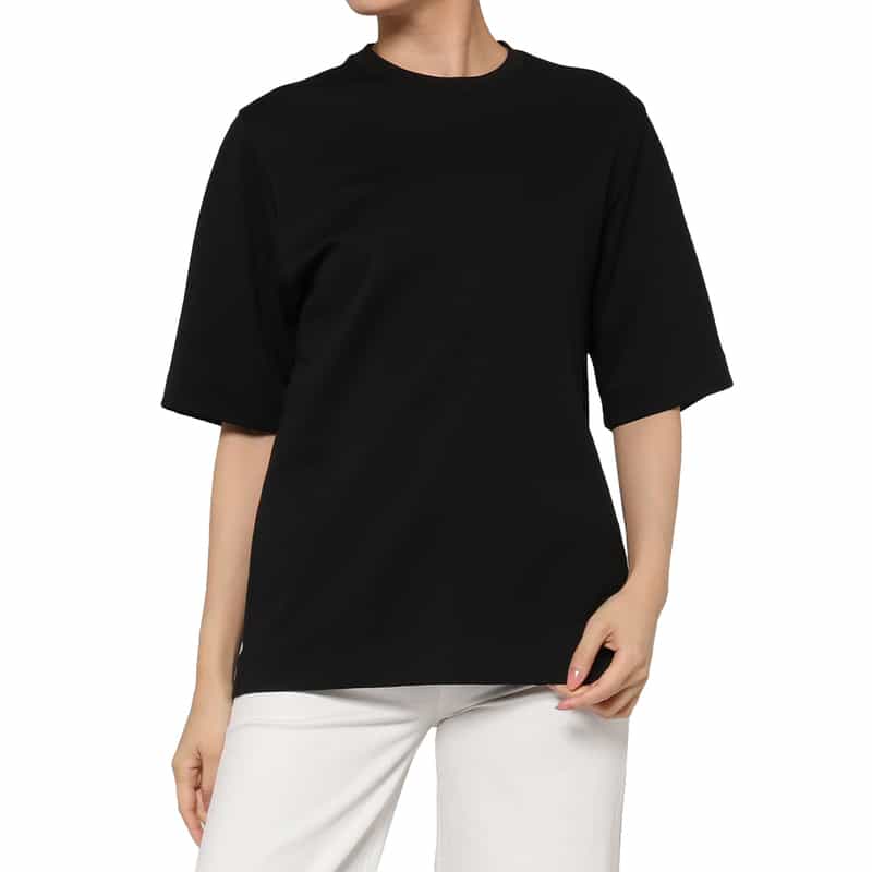 IRENISA IRENISA＜イレニサ＞ ハーフスリーブカットソー BLACK