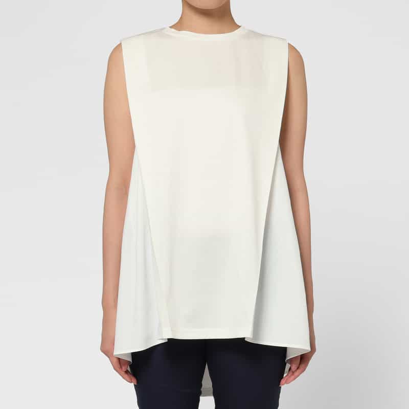 BARNEYS NEW YORK ウォッシャブル 異素材コンビネーションカットソー WHITE