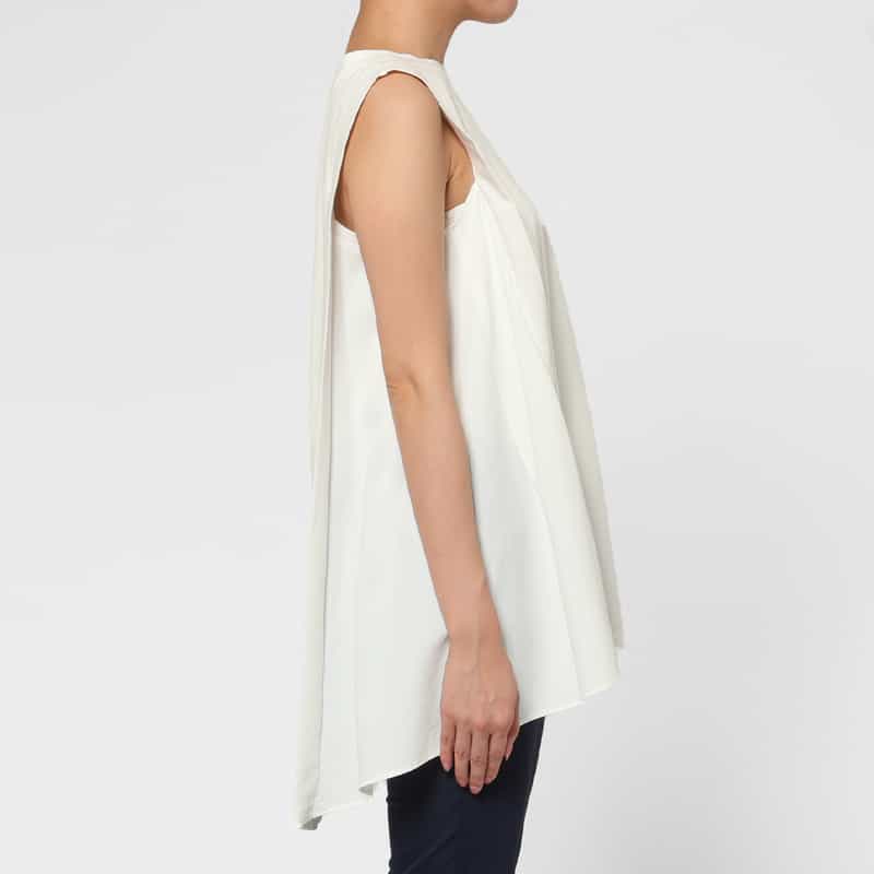 BARNEYS NEW YORK ウォッシャブル 異素材コンビネーションカットソー WHITE