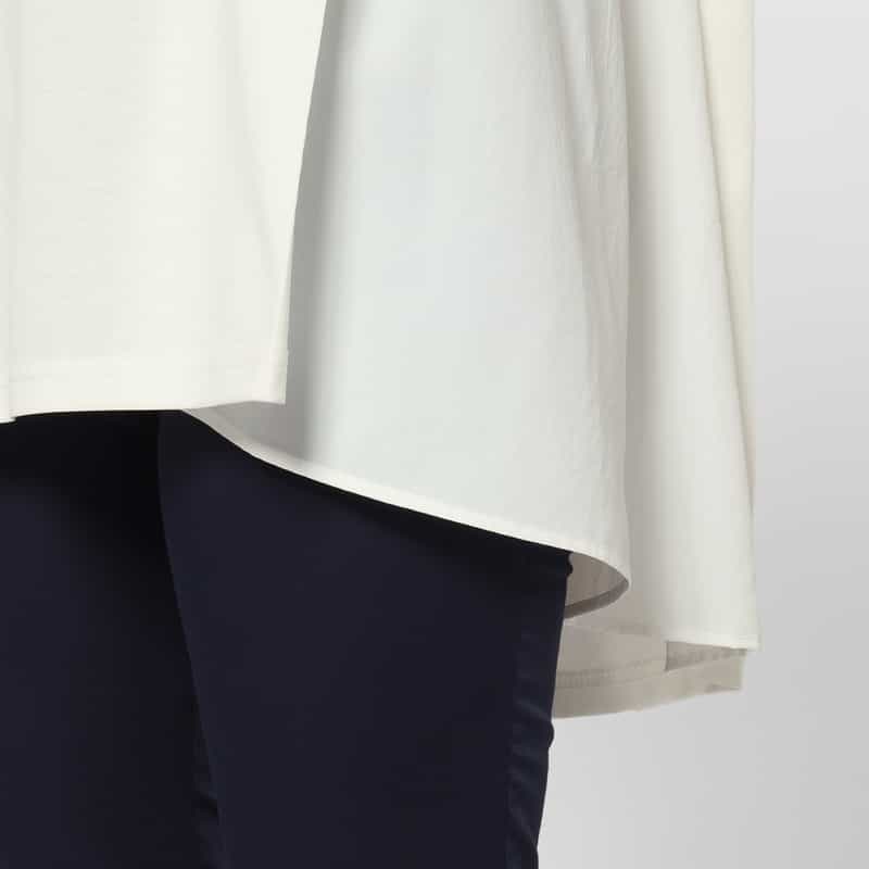 BARNEYS NEW YORK ウォッシャブル 異素材コンビネーションカットソー WHITE