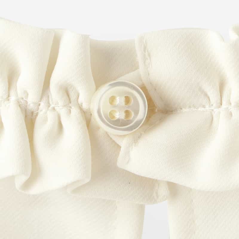 BARNEYS NEW YORK ウォッシャブル ストレッチ素材フリルブラウス WHITE