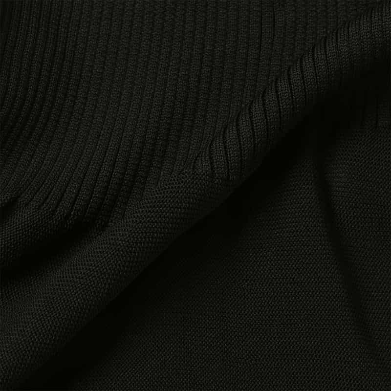 BARNEYS NEW YORK ウォッシャブル ノースリーブ マルチラインニットドレス BLACK