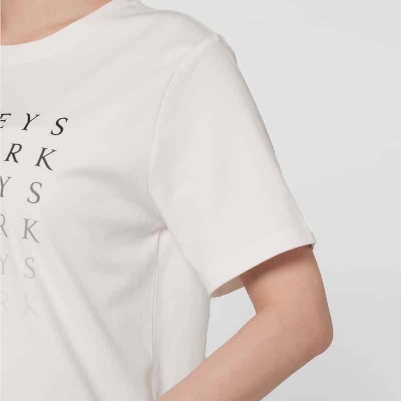 BARNEYS NEW YORK ウォッシャブル グラデーションプリントロゴTシャツ WHITE