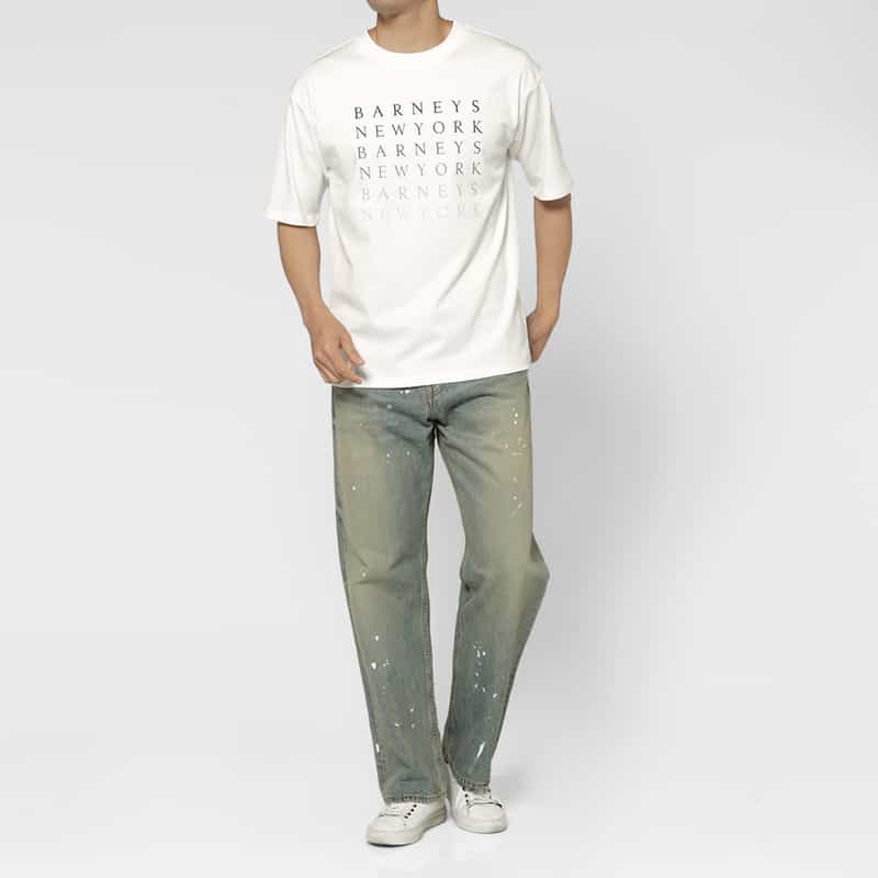 BARNEYS NEW YORK グラデーションロゴ入りTシャツ WHITE