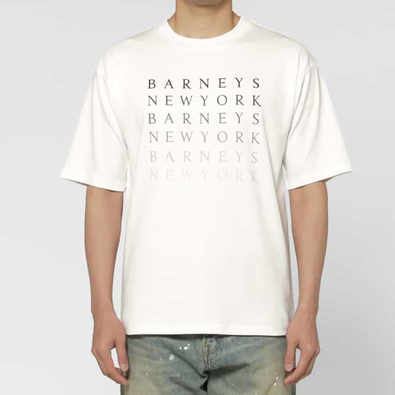 BARNEYS NEW YORK グラデーションロゴ入りTシャツ WHITE