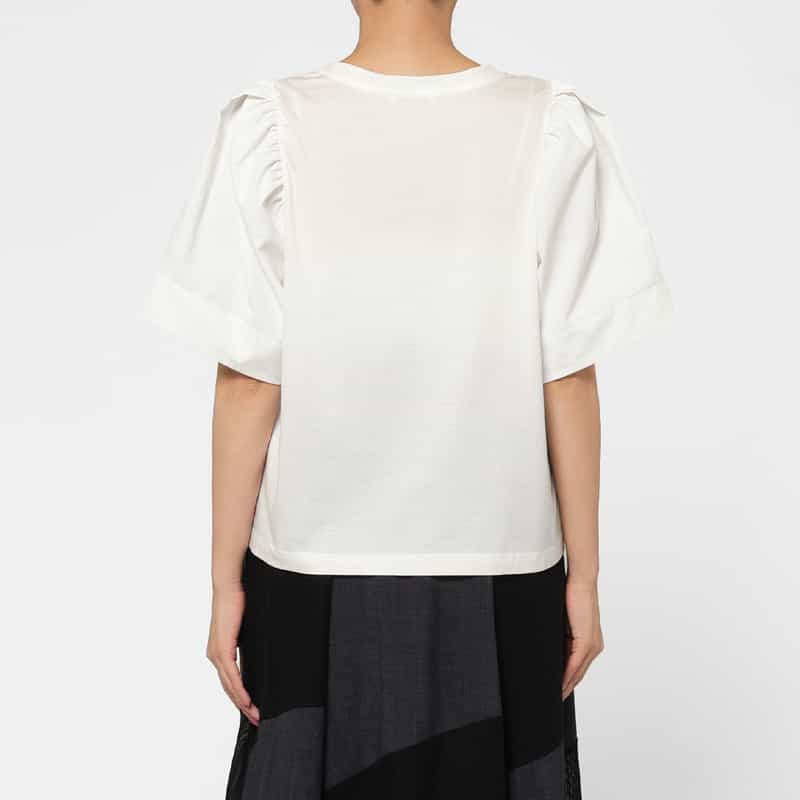 BARNEYS NEW YORK ウォッシャブル 異素材コンビネーションカットソー OFF WHITE