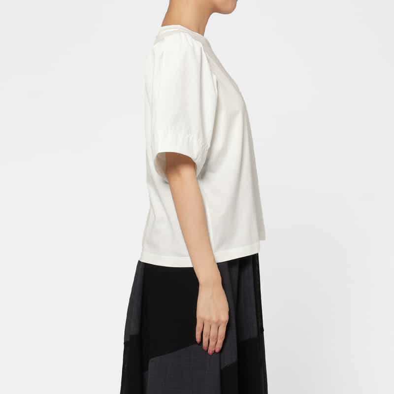 BARNEYS NEW YORK ウォッシャブル 異素材コンビネーションカットソー OFF WHITE