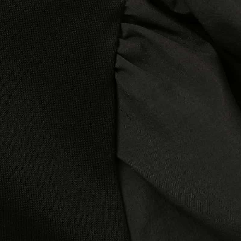 BARNEYS NEW YORK ウォッシャブル 異素材コンビネーションカットソー BLACK