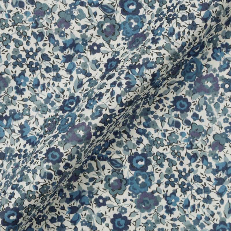 BARNEYS NEW YORK フラワープリントカジュアルシャツ BLUE