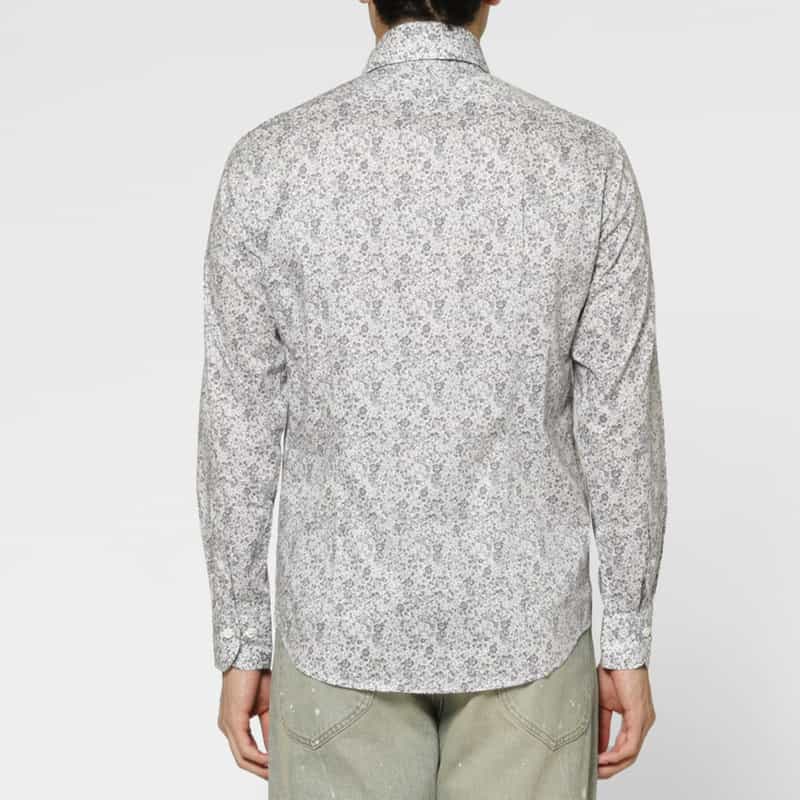 BARNEYS NEW YORK フラワープリントカジュアルシャツ GRAY