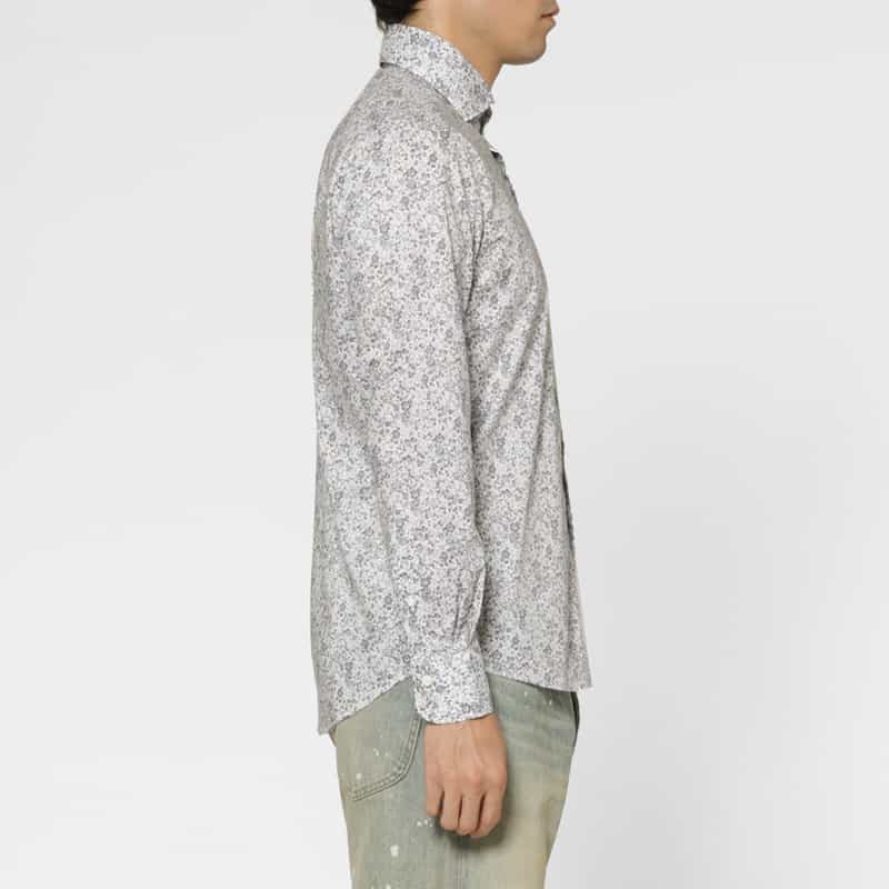 BARNEYS NEW YORK フラワープリントカジュアルシャツ GRAY