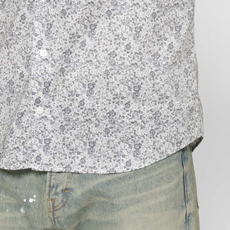 BARNEYS NEW YORK フラワープリントカジュアルシャツ GRAY