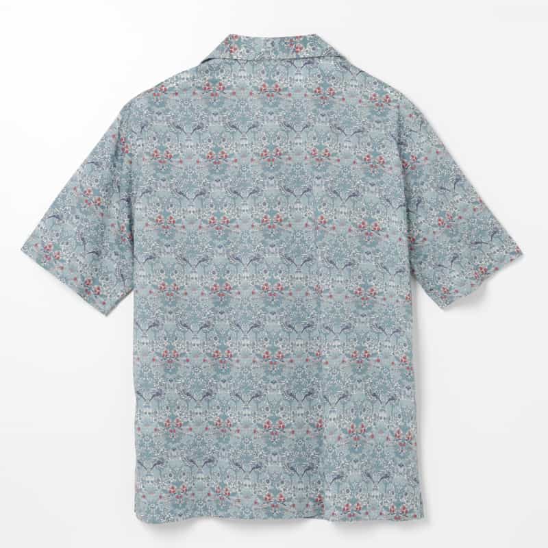 BARNEYS NEW YORK 花柄オープンカラーシャツ BLUE