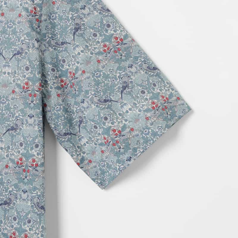 BARNEYS NEW YORK 花柄オープンカラーシャツ BLUE