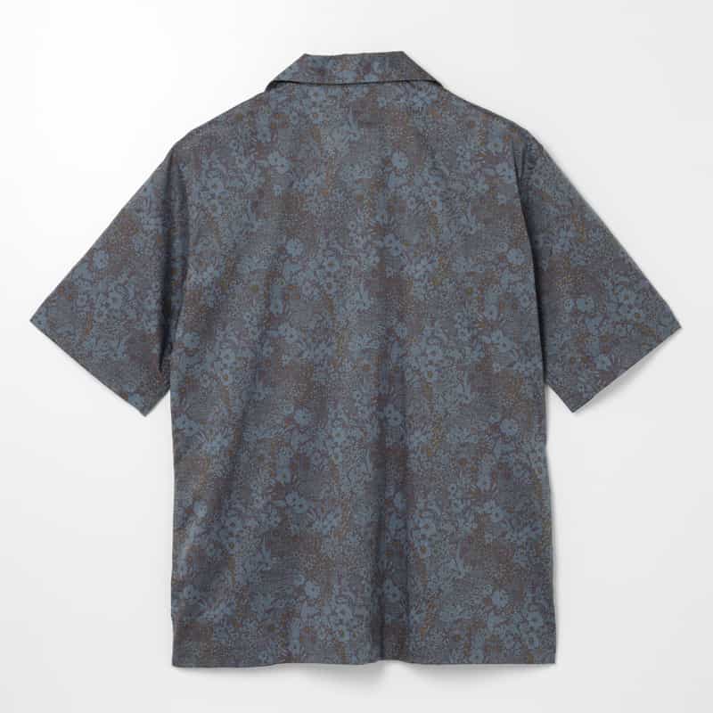 BARNEYS NEW YORK 花柄オープンカラーシャツ GRAY