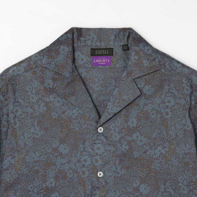 BARNEYS NEW YORK 花柄オープンカラーシャツ GRAY