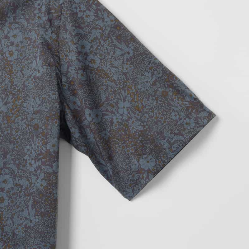 BARNEYS NEW YORK 花柄オープンカラーシャツ GRAY