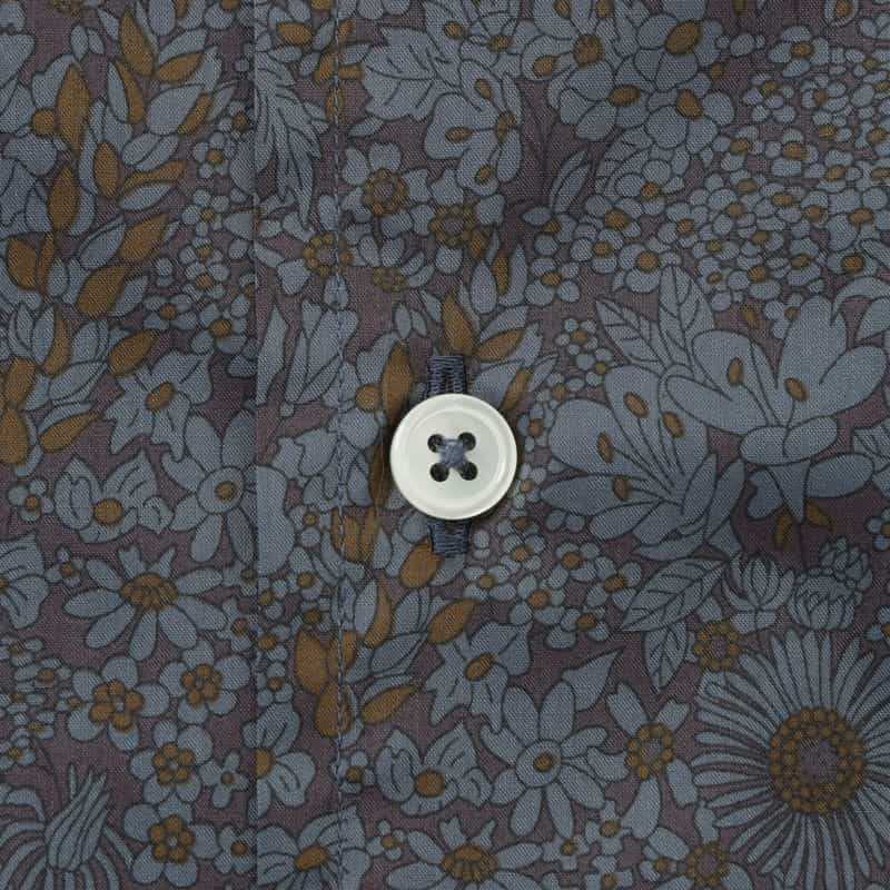 BARNEYS NEW YORK 花柄オープンカラーシャツ GRAY