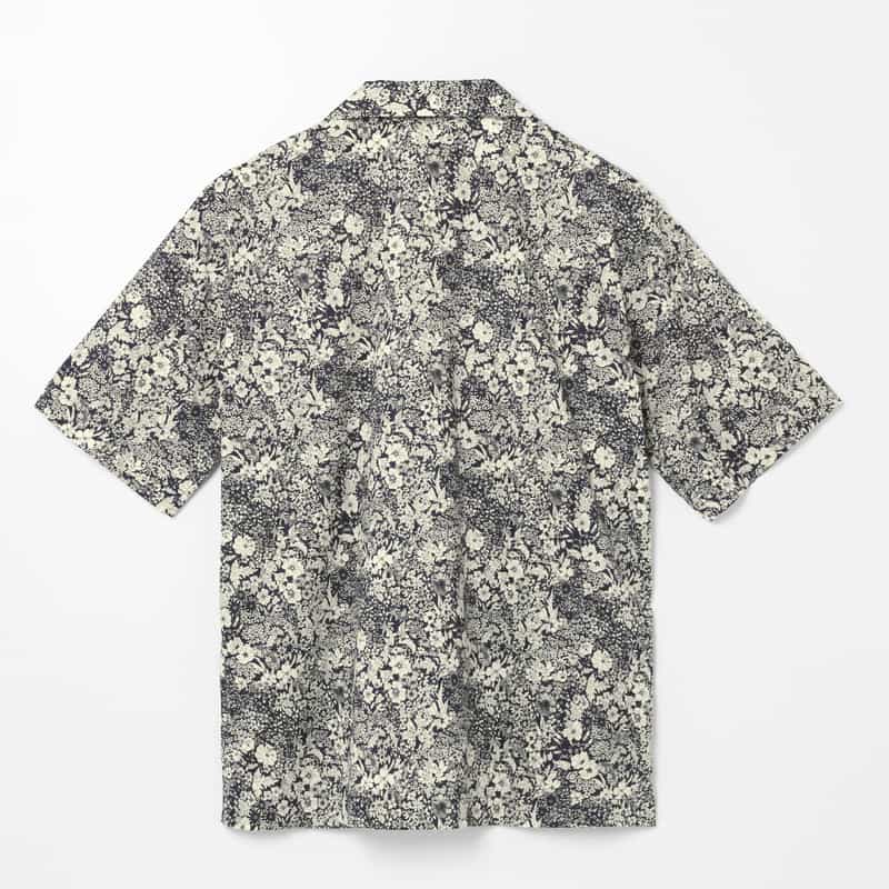 BARNEYS NEW YORK 花柄オープンカラーシャツ NAVY