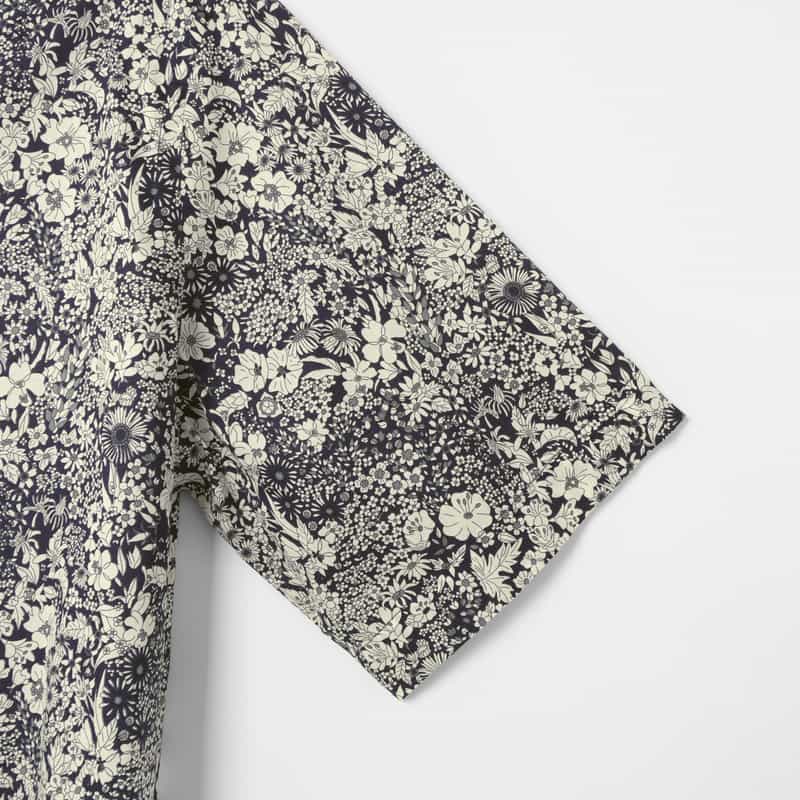 BARNEYS NEW YORK 花柄オープンカラーシャツ NAVY