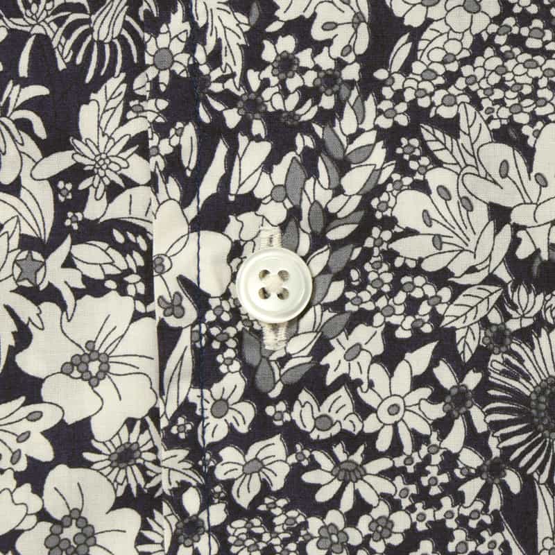 BARNEYS NEW YORK 花柄オープンカラーシャツ NAVY