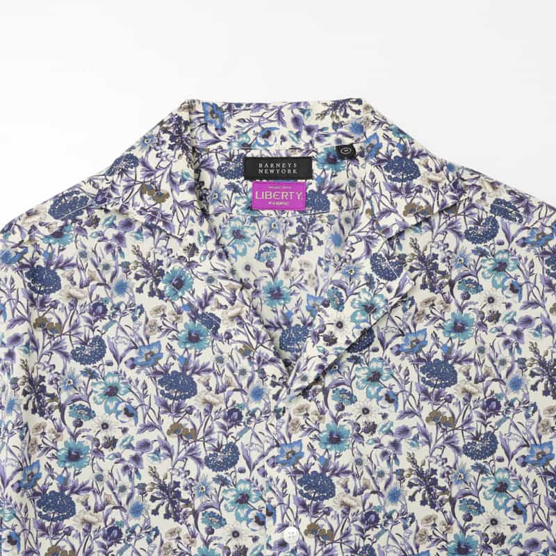 BARNEYS NEW YORK 花柄オープンカラーシャツ PURPLE