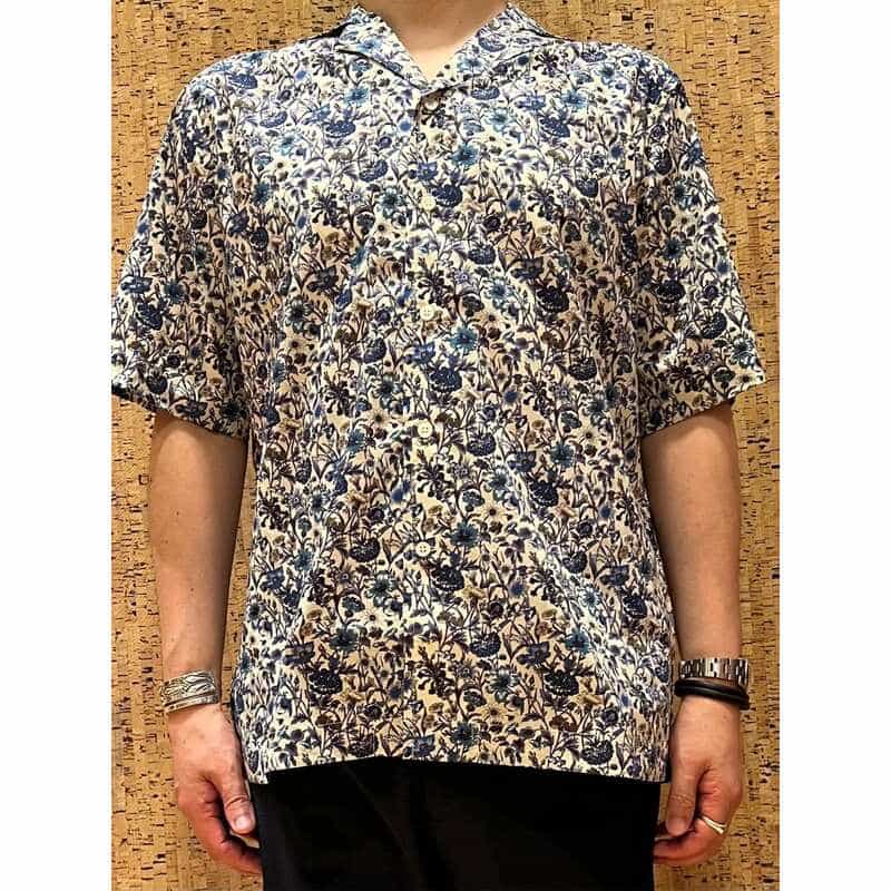 BARNEYS NEW YORK 花柄オープンカラーシャツ PURPLE