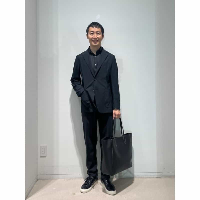 BARNEYS NEW YORK セットアップ テーパードパンツ NAVY