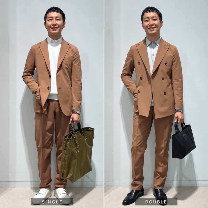 BARNEYS NEW YORK セットアップ ナイロンタフタシングルブレストジャケット BROWN