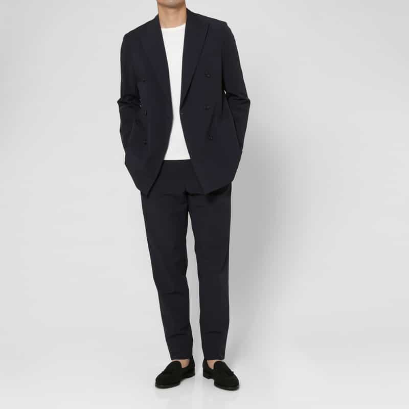 BARNEYS NEW YORK セットアップ ダブルブレストジャケット NAVY