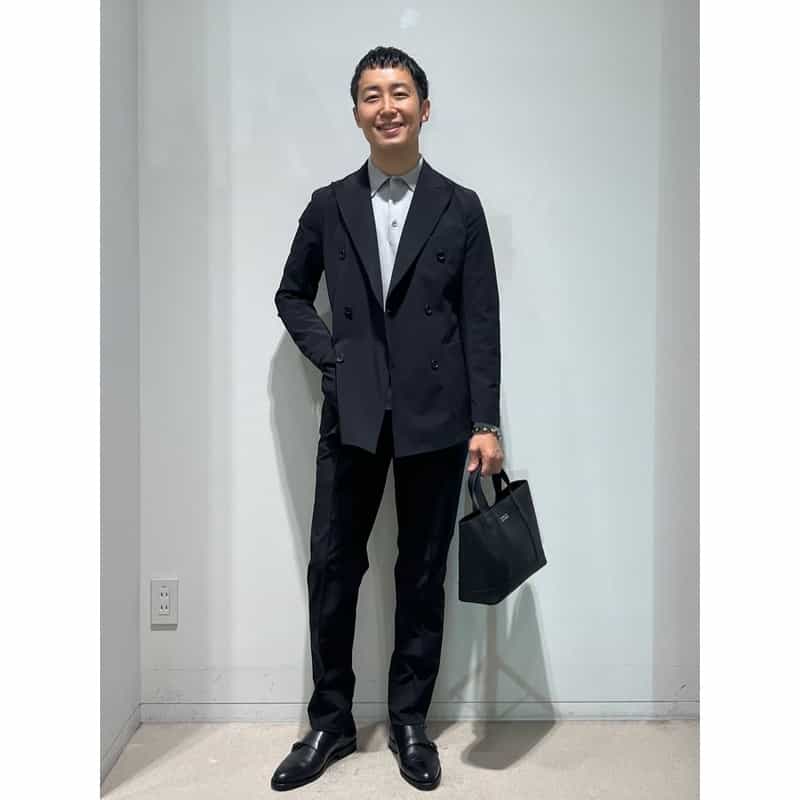BARNEYS NEW YORK セットアップ ナイロンタフタレギュラーパンツ BLACK