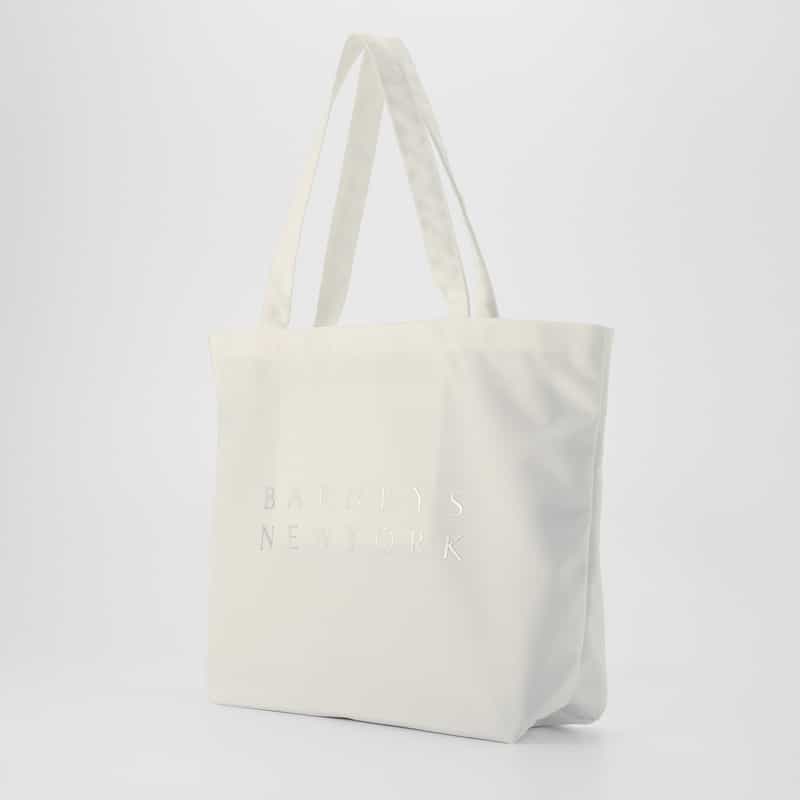 BARNEYS NEW YORK ロゴ入り ラージトートバッグ WHITE
