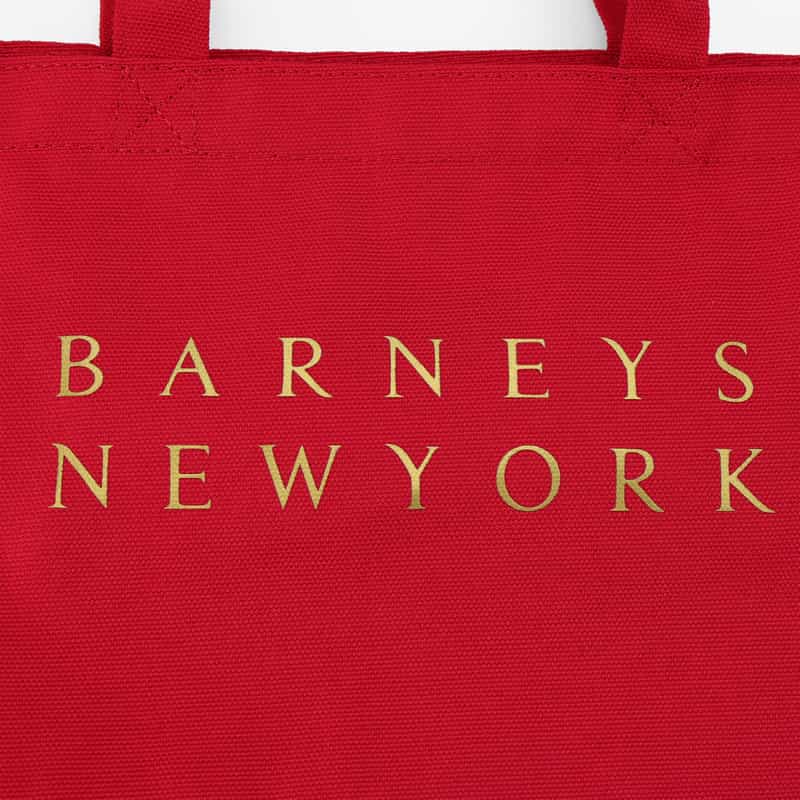 BARNEYS NEW YORK ロゴ入り ミニトートバッグ RED