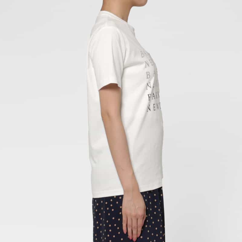 BARNEYS NEW YORK ウォッシャブル グラデーションプリントロゴTシャツ WHITE