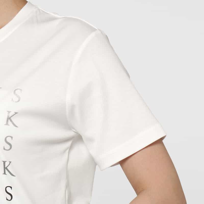 BARNEYS NEW YORK ウォッシャブル グラデーションプリントロゴTシャツ WHITE