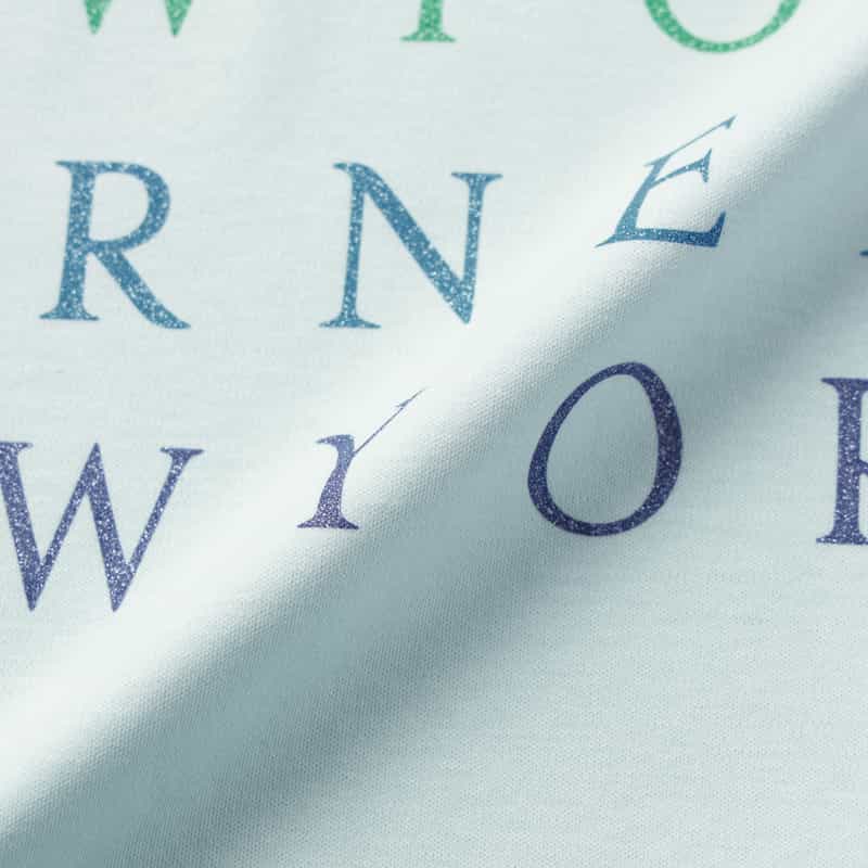 BARNEYS NEW YORK ウォッシャブル グラデーションプリントロゴTシャツ LIGHT BLUE